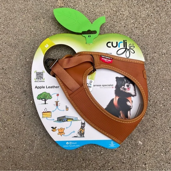 Curli Apple Leather Dog Harness - Brown - Picture 1 of 5